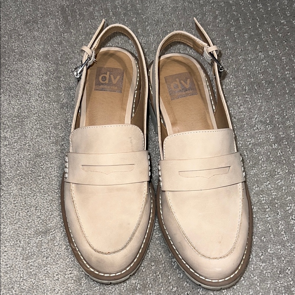 DV by Dolce Vita Tan Slip-On Loafers with Rounded Toe